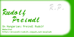 rudolf preindl business card